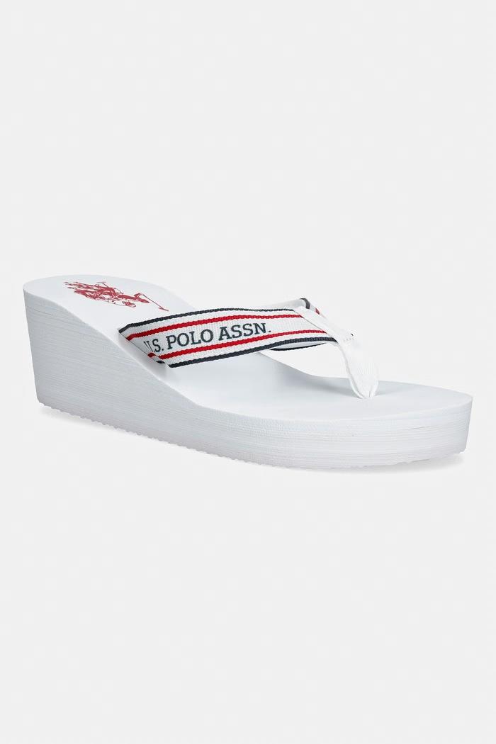 U.S. Polo Assn. șlapi pentru femei CHANY006B alb CHANY006W.6T3