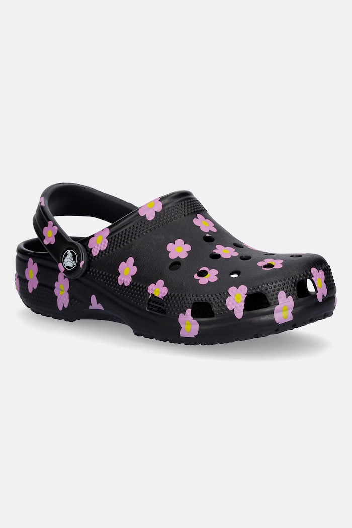 Dámske šľapky Crocs Classic Flower Clog čierna 212677.001