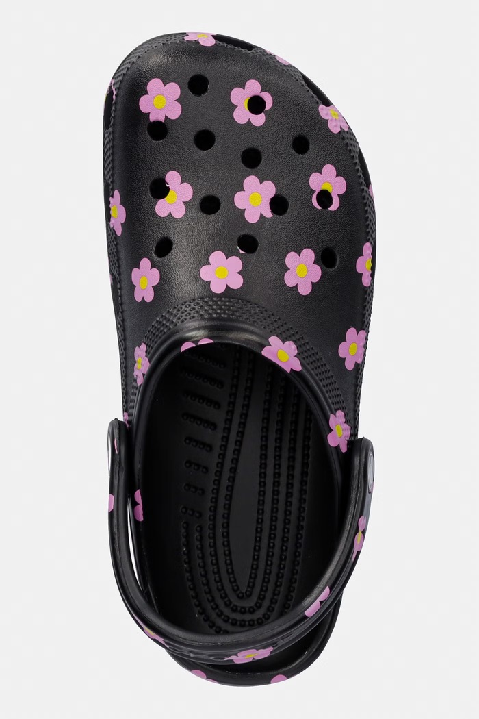 Dámske šľapky Crocs Classic Flower Clog čierna 212677.001