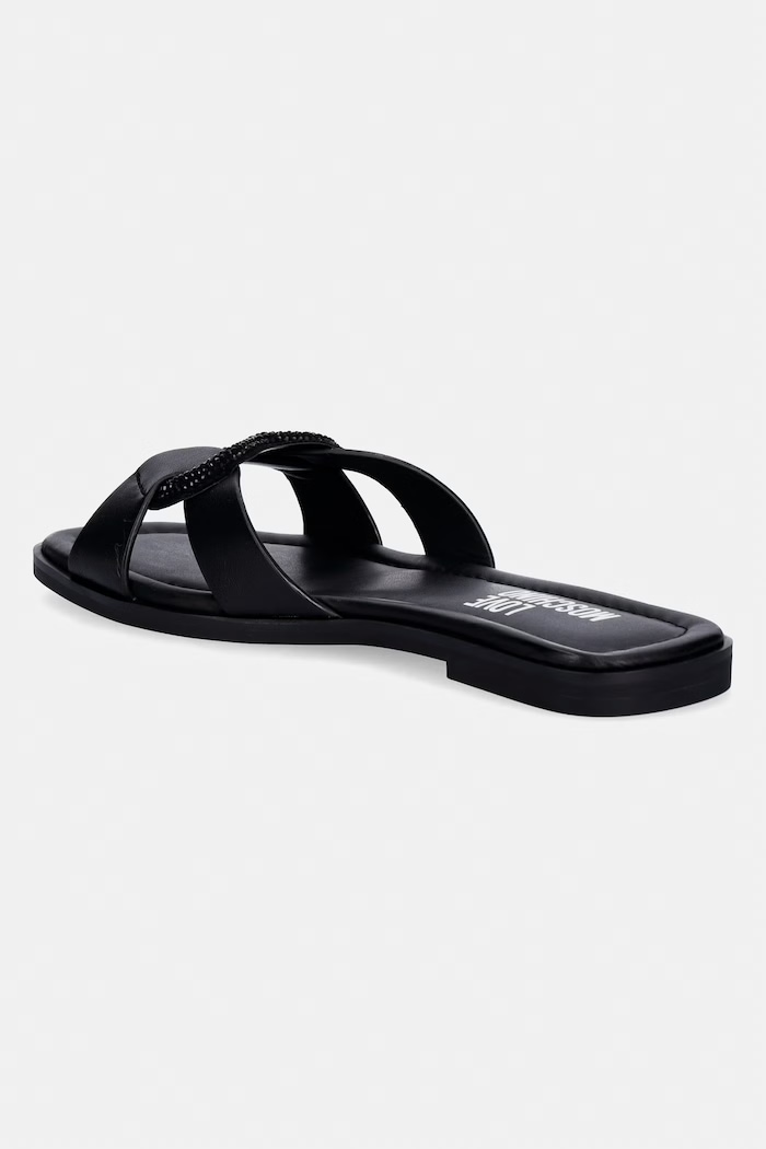 Scarpe Love Moschino ciabatte slide in pelle JA28132G1OIA0000 nero