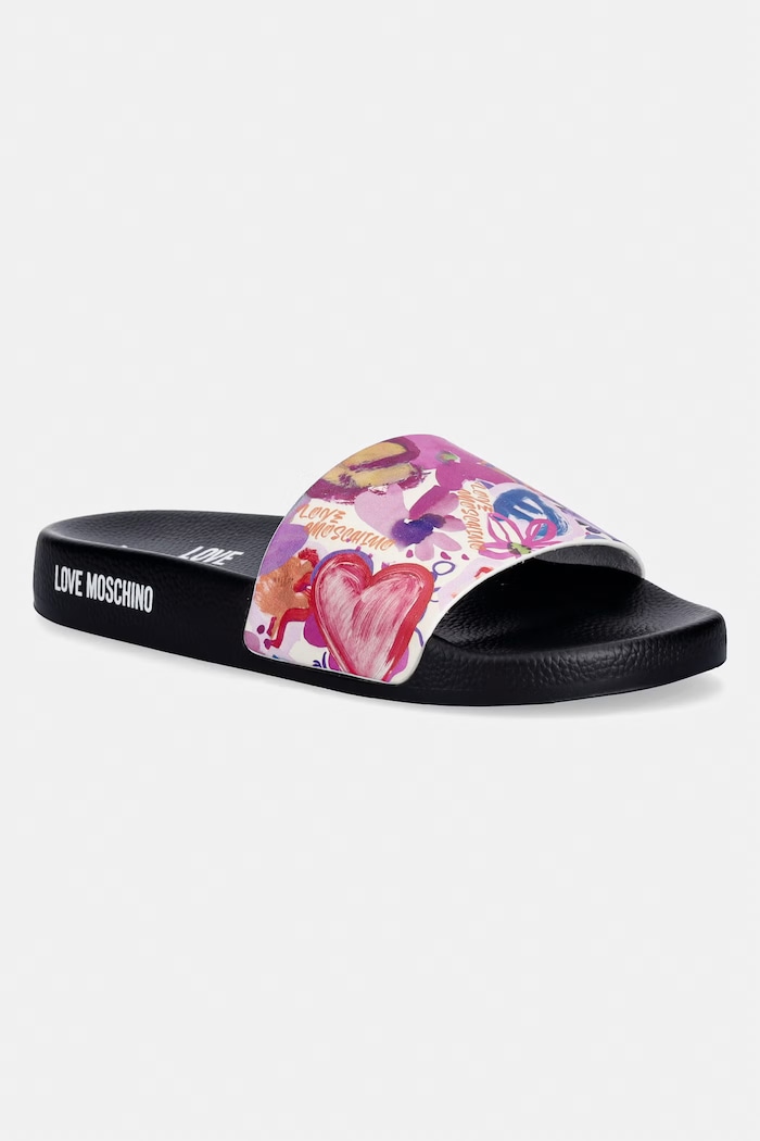 Šľapky Love Moschino plochý čierna JA28162G1OI1065A