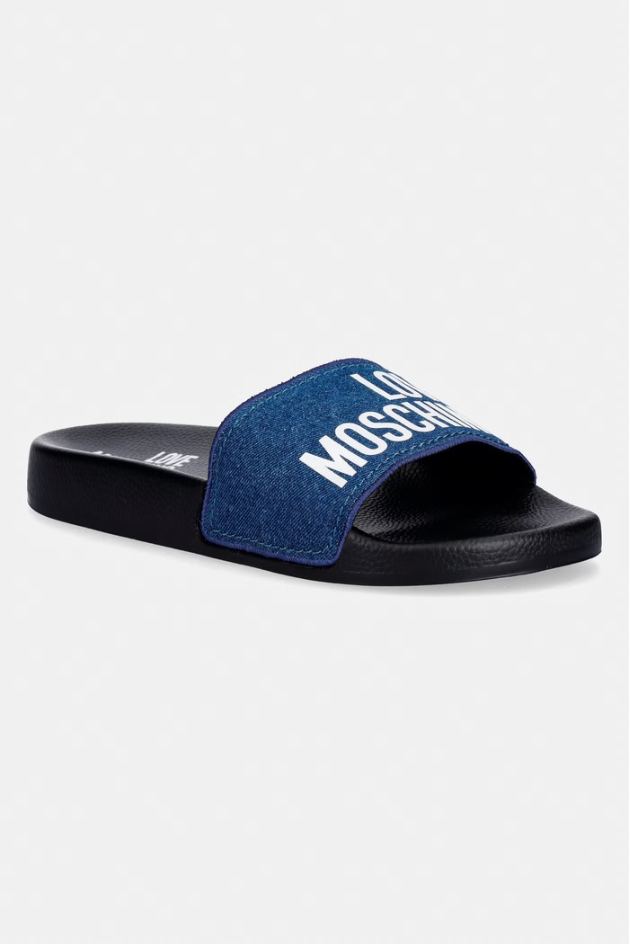 Love Moschino papuci textil albastru JA28192G1OI19700