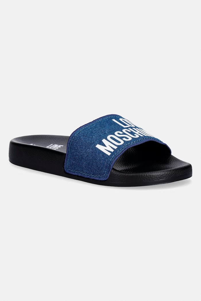 Love Moschino papuci textil albastru JA28192G1OI19700