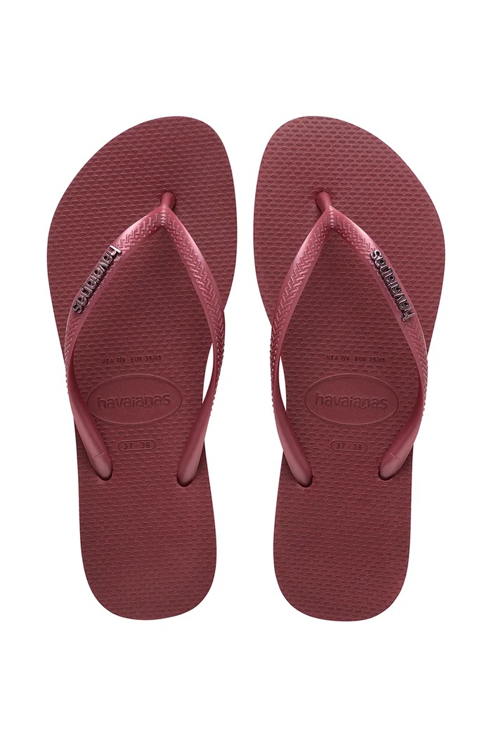 Havaianas šľapky dámske SLIM LOGO METALLIC burgundské 4119875.9339