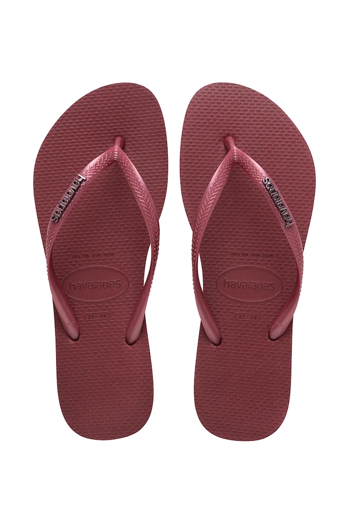Havaianas šľapky dámske SLIM LOGO METALLIC burgundské 4119875.9339