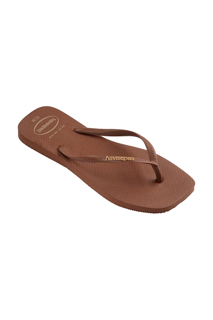 Încălțăminte Havaianas șlapi pentru femei SQUARE LOGO POP UP 4148959.1976 maro