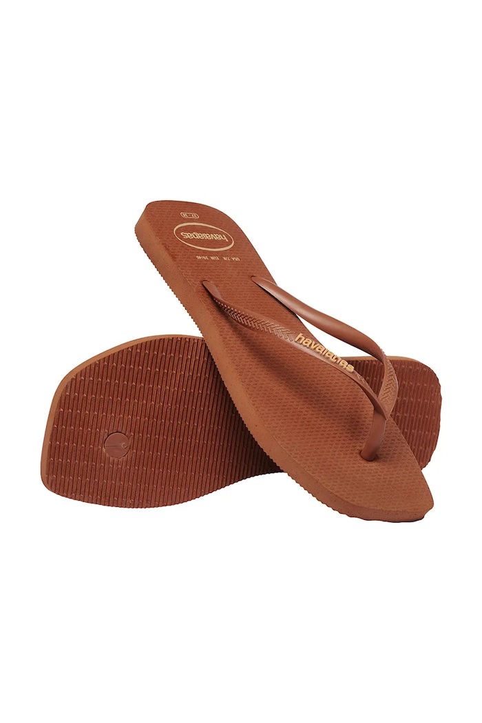 Havaianas șlapi pentru femei SQUARE LOGO POP UP maro 4148959.1976