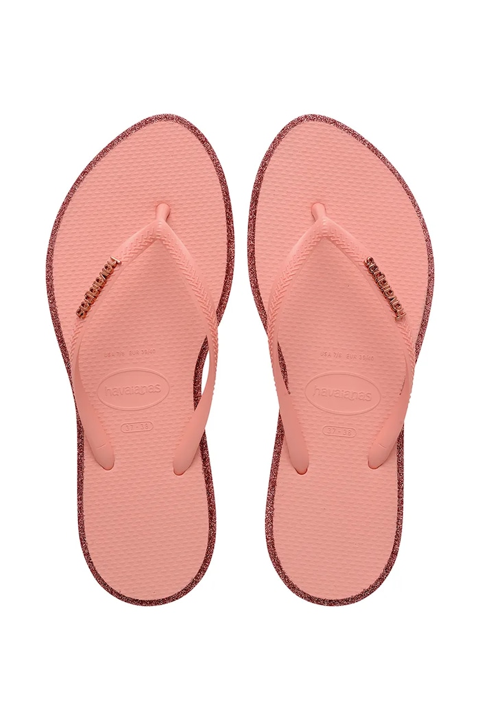 Dámske šľapky Havaianas SLIM POINT GLITTER ružová 4150157.1397