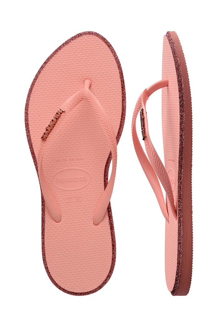 Dámske šľapky Havaianas SLIM POINT GLITTER 4150157.1397 ružová