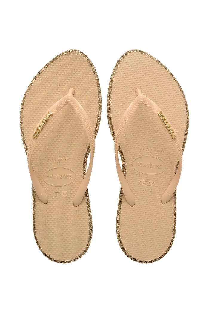 Havaianas šľapky dámske SLIM POINT GLITTER béžová 4150157.1859