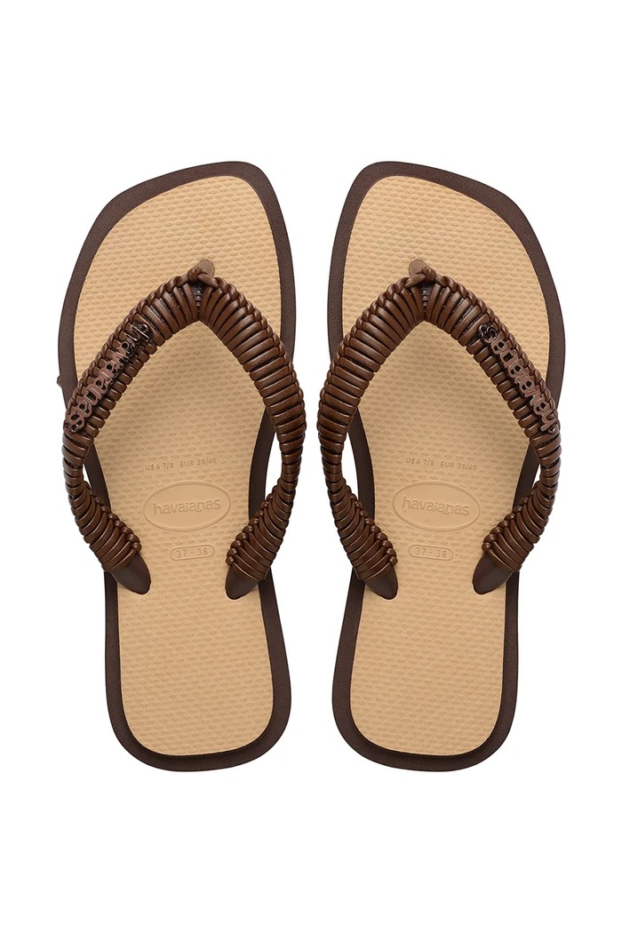 Havaianas σαγιονάρες δίχαλο Γυναικεία TOP SQUARE καφέ 4150267.1859
