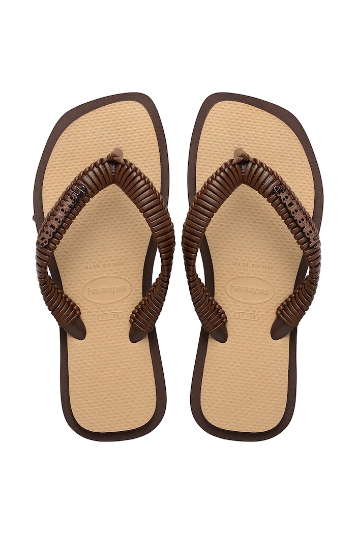 Havaianas σαγιονάρες δίχαλο Γυναικεία TOP SQUARE καφέ 4150267.1859