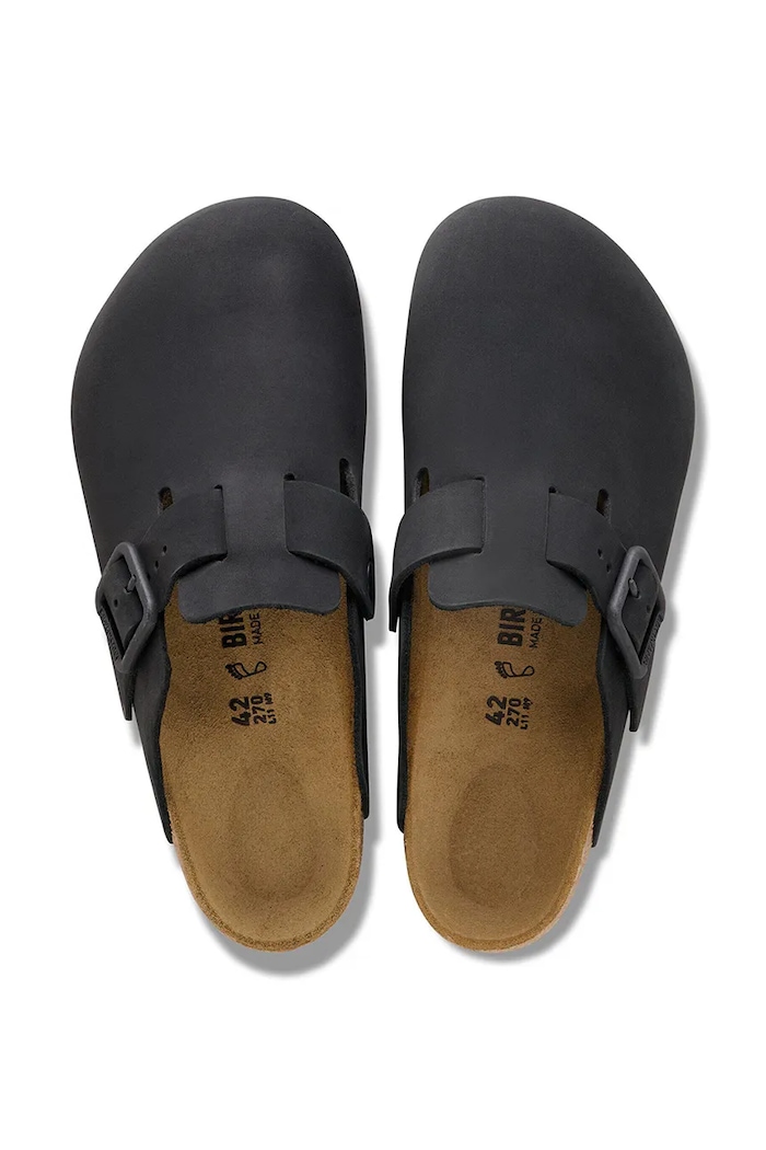 Birkenstock Boston WB LENB papuci cu degetele acoperite pentru femei din nubuc 1031575 negru