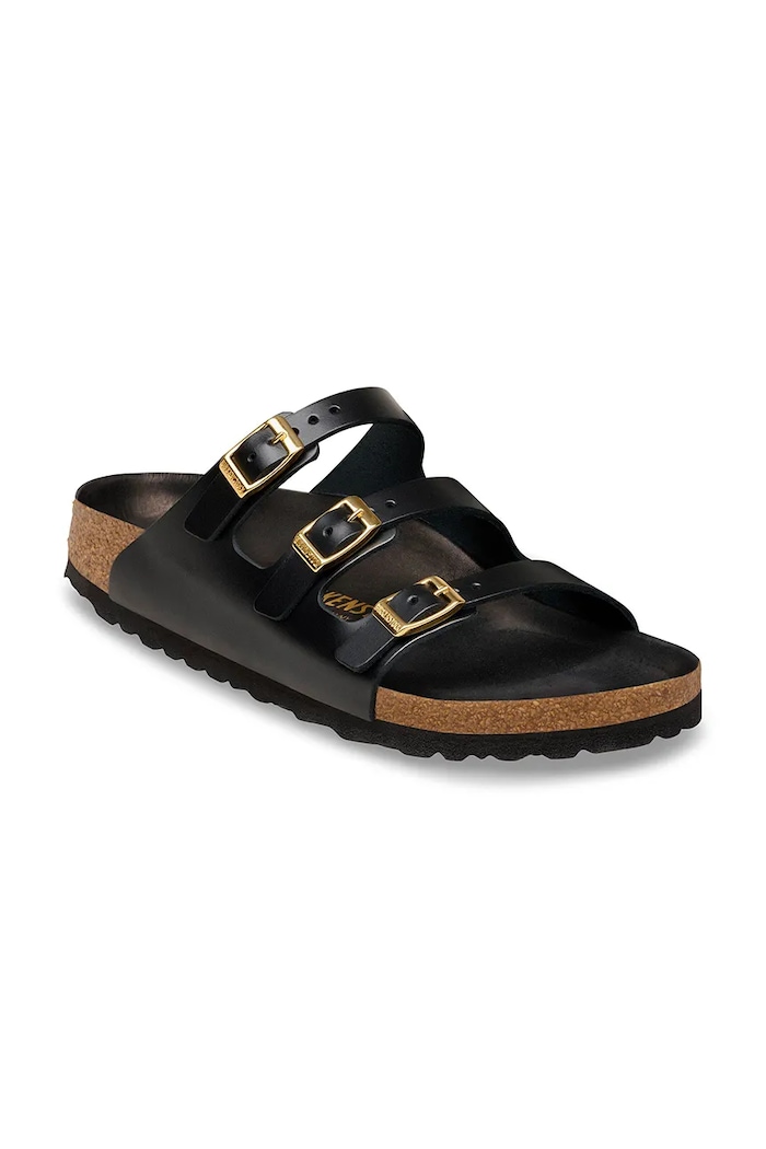 Birkenstock Florida FR чехли дамски от кожа 1032029 черен SS26