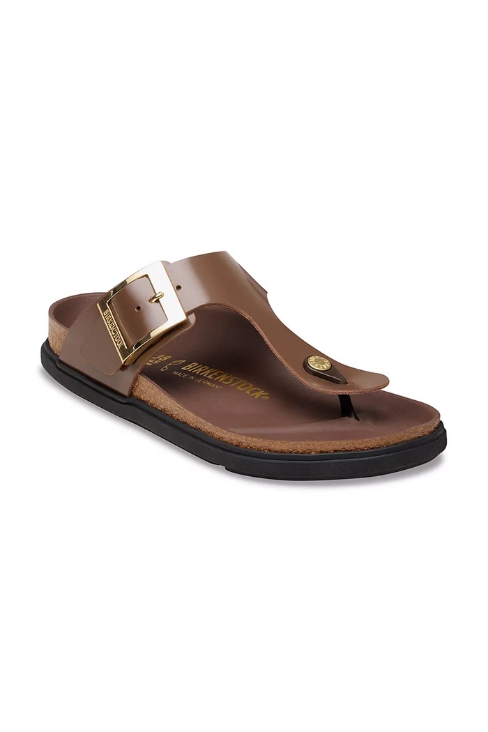 Birkenstock Gizeh japonki damskie skórzane 1031797 brązowy SS26