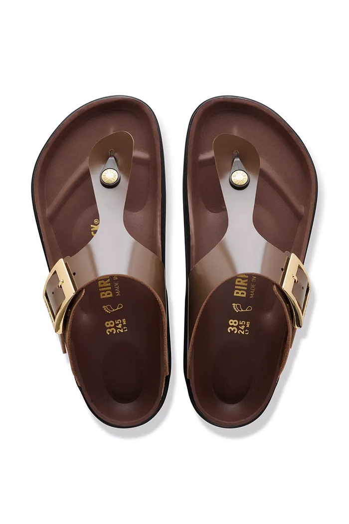 Birkenstock Gizeh japonki damskie skórzane 1031797 brązowy