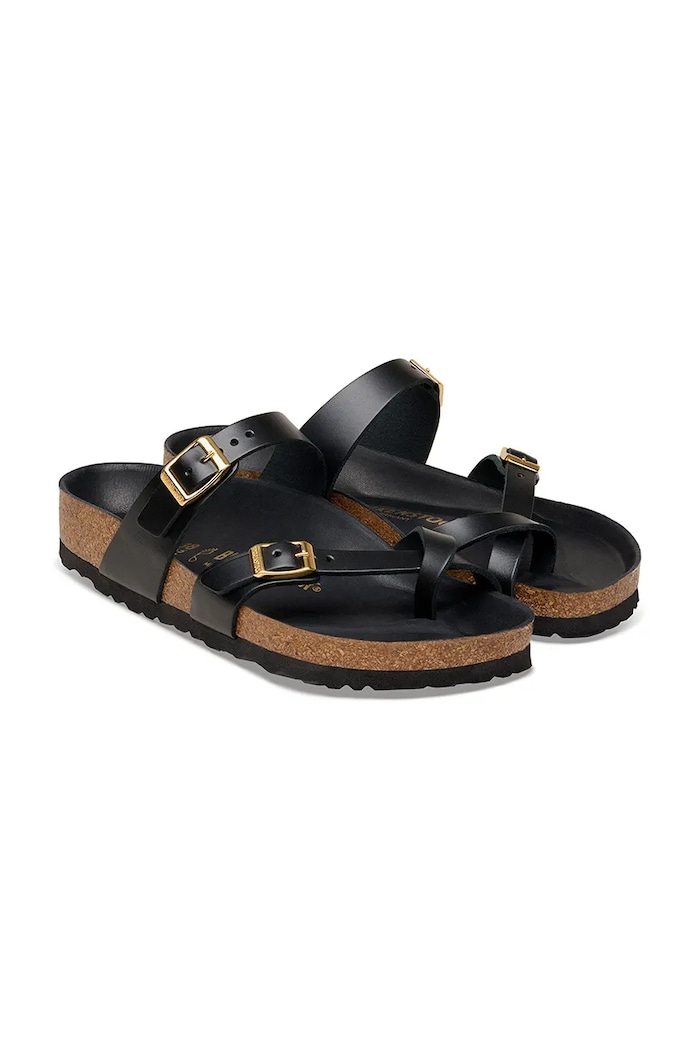 Обувки Birkenstock Mayari чехли обувки с отворена пета дамски от кожа 1031425 черен