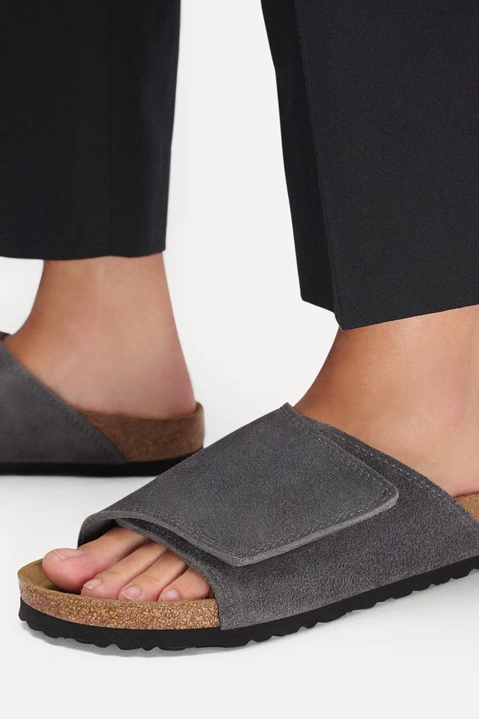 Birkenstock Solana чехли с равна подметка дамски от велур 1031597