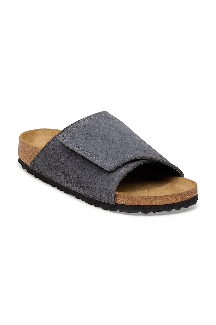 Birkenstock Solana чехли с равна подметка дамски от велур 1031597 сив SS26
