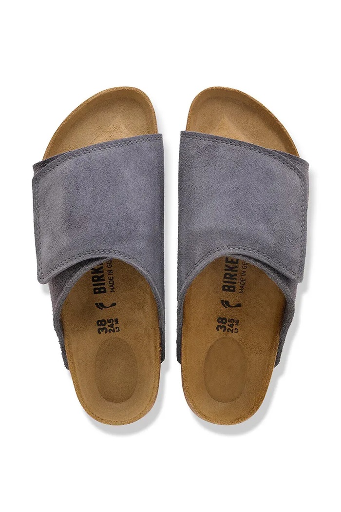 Birkenstock Solana чехли с равна подметка дамски от велур 1031597 сив