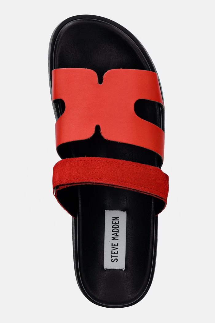 Steve Madden šľapky dámske kožené Missile-E červená 11003504.728