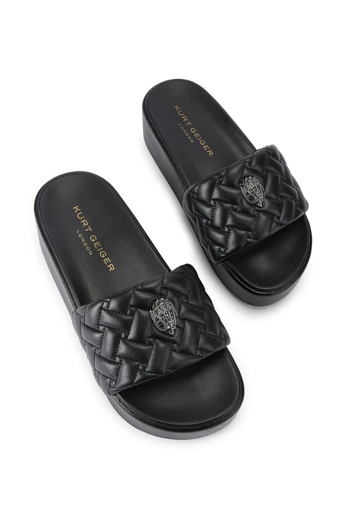 Kurt Geiger London papuci cu platformă pentru femei Meena Eagle Platform 4797800979 negru SS26