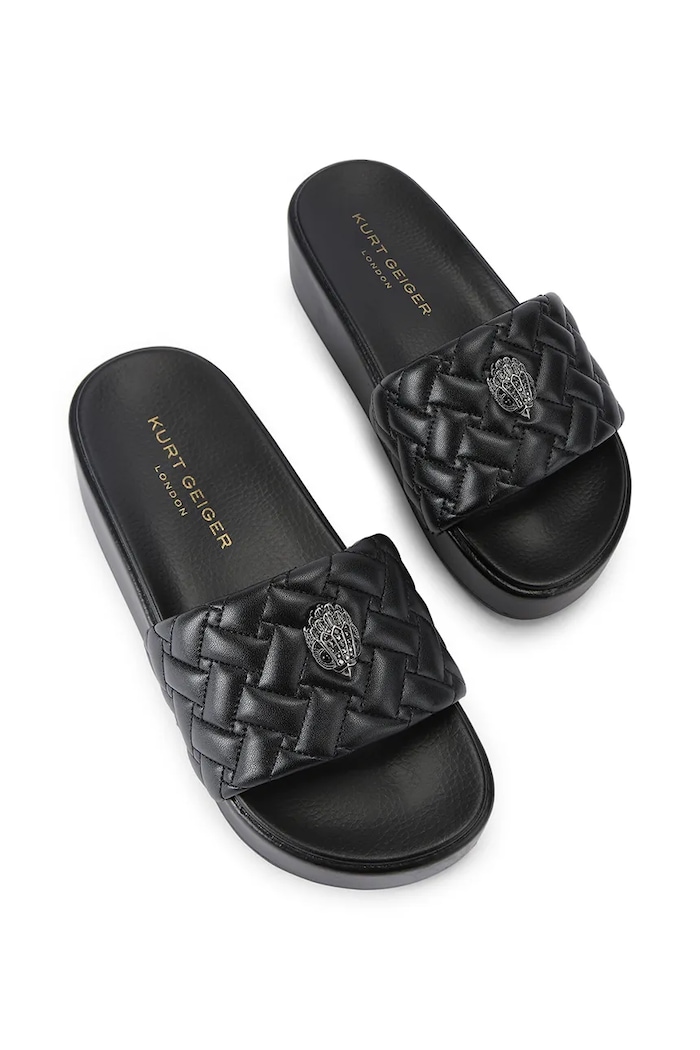 Kurt Geiger London papuci cu platformă pentru femei Meena Eagle Platform 4797800979 negru SS26