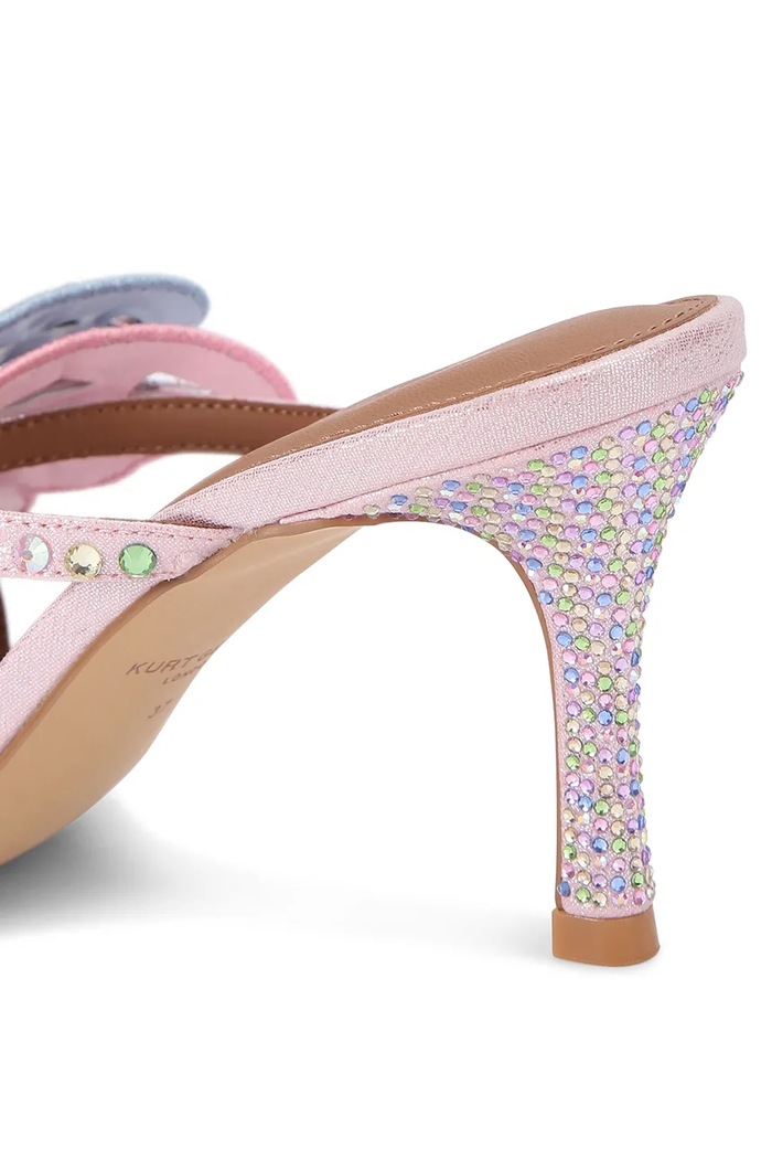 Obuwie Kurt Geiger London sandały na wysokim obcasie damskie Butterfly Mule Sdl 5610053069 różowy