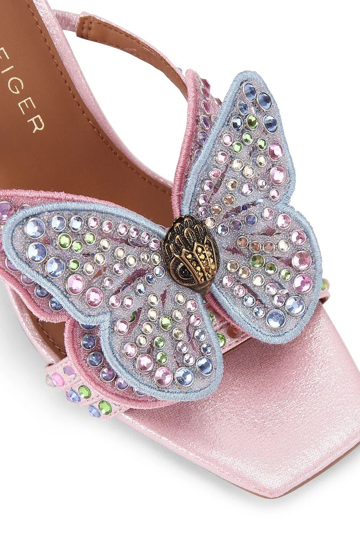 Kurt Geiger London sandały na wysokim obcasie damskie Butterfly Mule Sdl różowy 5610053069