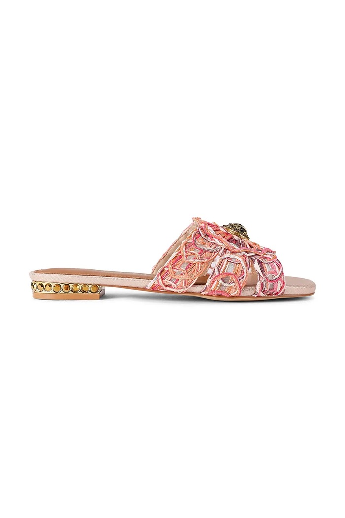 Kurt Geiger London klapki damskie Chelsea Woven Flat Sdl pomarańczowy 5600557999