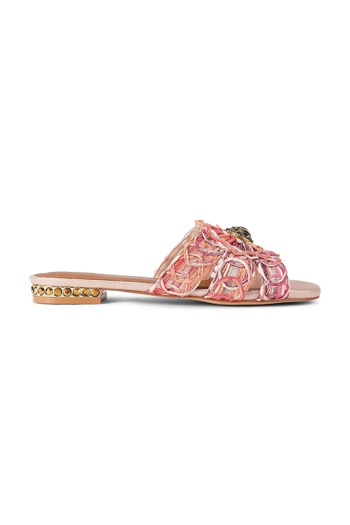 Kurt Geiger London klapki damskie Chelsea Woven Flat Sdl pomarańczowy 5600557999