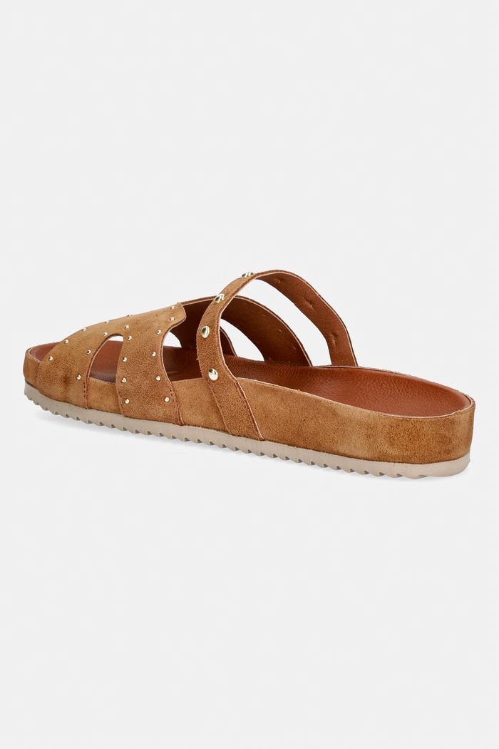 Încălțăminte Verbenas papuci pentru femei, din piele întoarsă MINA SERRAJE TACHAS 6802330041.SETTER maro
