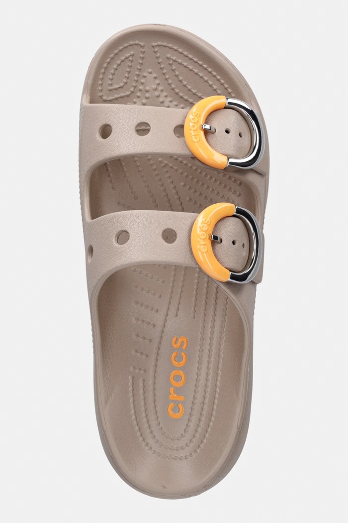 Crocs σαγιονάρες Στην πλατφόρμα Γυναικεία Saturday Platform Dipped Buckle Sandal μπεζ 213246.2NM