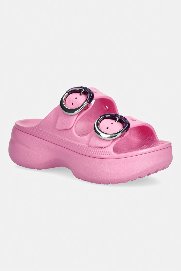 Crocs σαγιονάρες Στην πλατφόρμα Γυναικεία Saturday Platform Dipped Buckle Sandal ροζ 213246.669