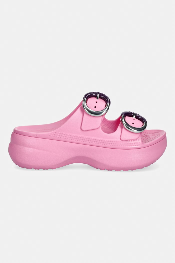 Crocs σαγιονάρες Στην πλατφόρμα Γυναικεία Saturday Platform Dipped Buckle Sandal 213246.669 ροζ SS26