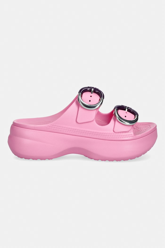 Crocs σαγιονάρες Στην πλατφόρμα Γυναικεία Saturday Platform Dipped Buckle Sandal 213246.669 ροζ SS26