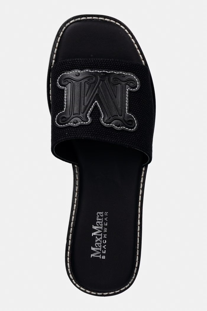 Max Mara Beachwear Σαγιονάρες επίπεδες Γυναικείες Bchcaucaso μαύρο 2616521039600.BLACK