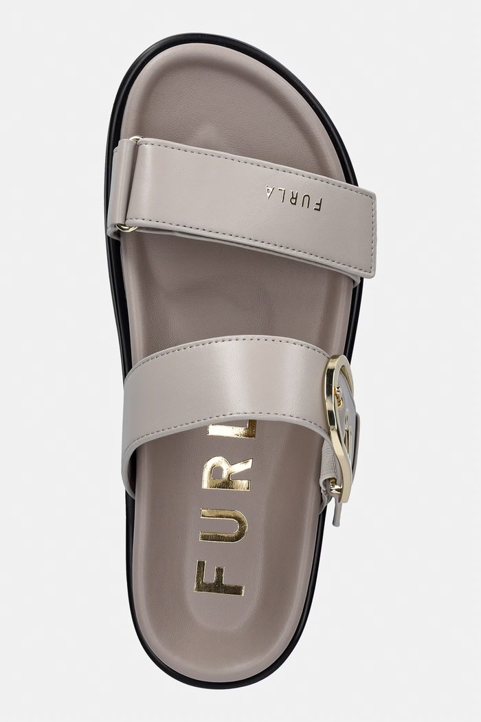 Furla dámske kožené šľapky na plochej podrážke Solea béžová YL56SOE.BX4513.4488S