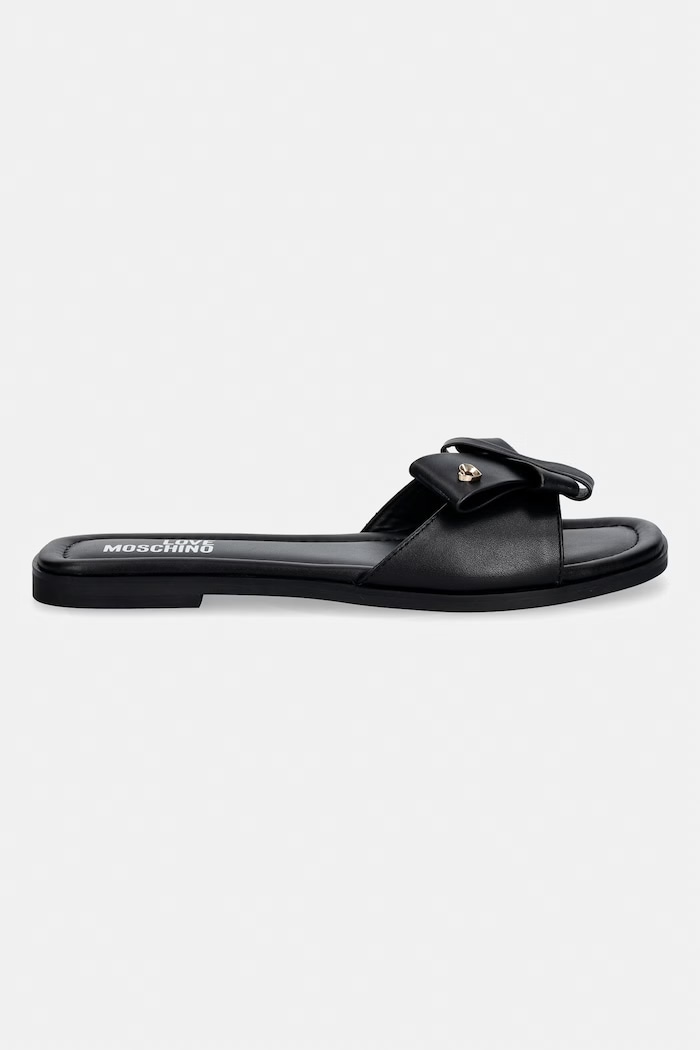 Love Moschino papuci pentru femei, din piele JA28142G0OIE0000 negru SS26