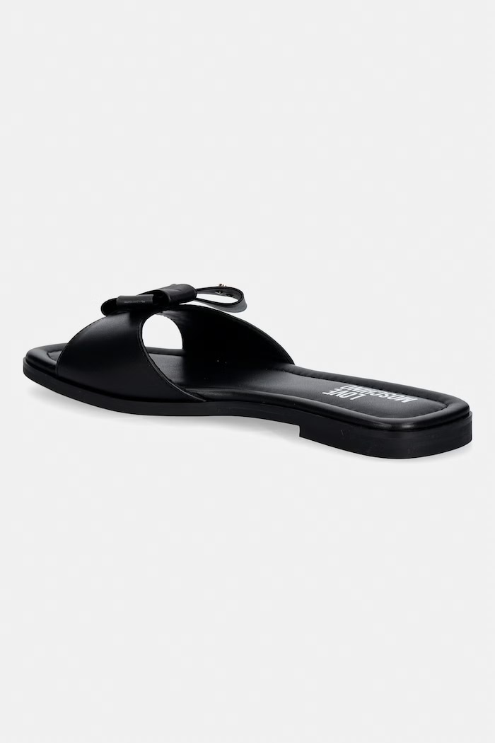 Încălțăminte Love Moschino papuci pentru femei, din piele JA28142G0OIE0000 negru