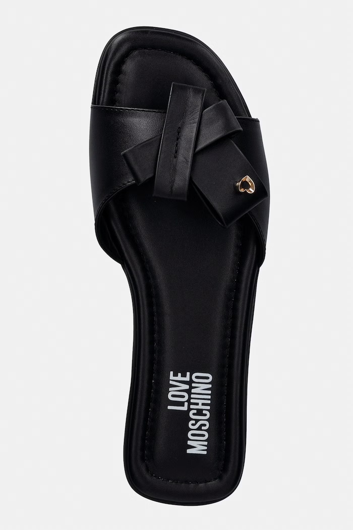 Love Moschino papuci pentru femei, din piele negru JA28142G0OIE0000