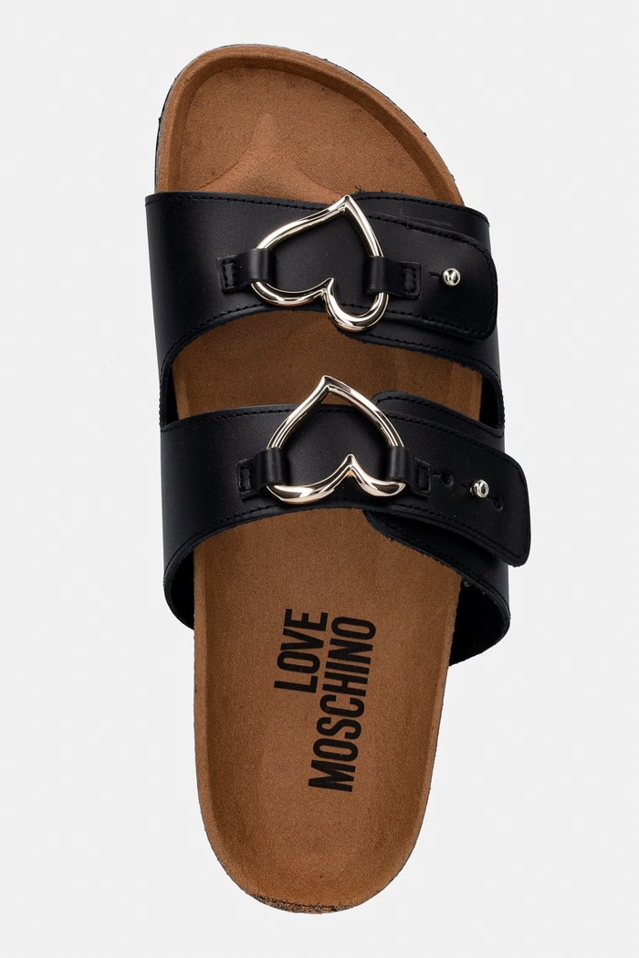 Love Moschino dámske kožené šľapky čierna JA28173G0OIA0000