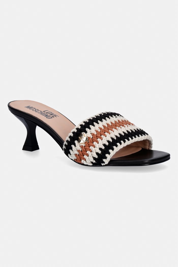 Love Moschino papuci cu toc jos pentru femei negru JA28225G0OJQA00A