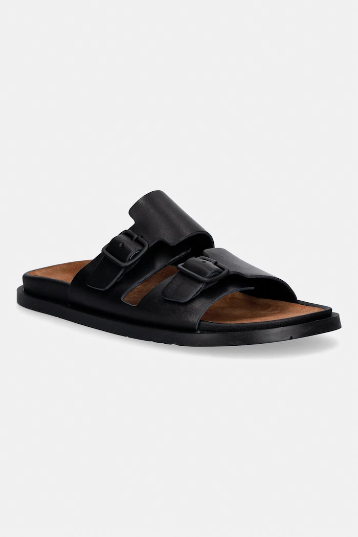 Camper klapki damskie skórzane Lluc Sandal czarny K201881.001
