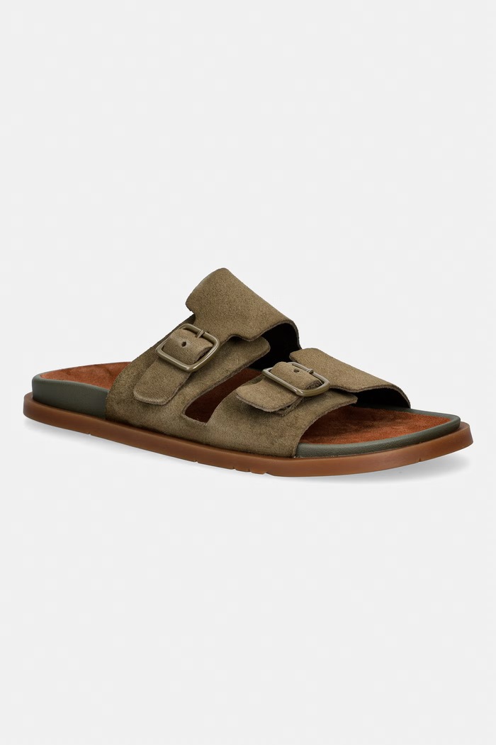 Camper klapki damskie zamszowe Lluc Sandal zielony K201881.006