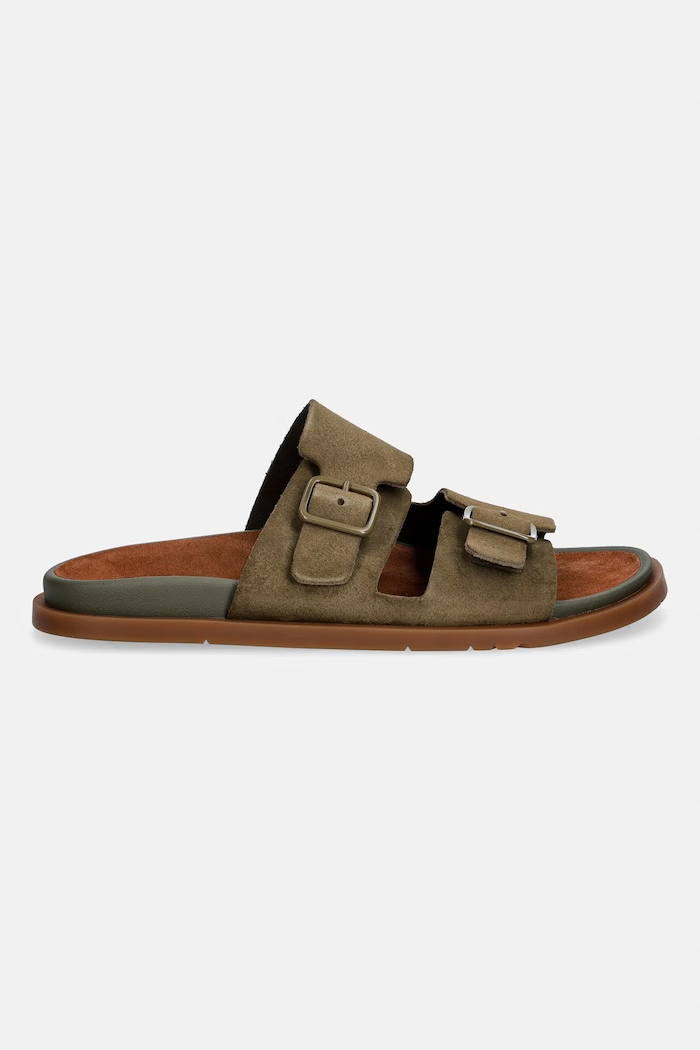 Camper klapki damskie zamszowe Lluc Sandal K201881.006 zielony SS26