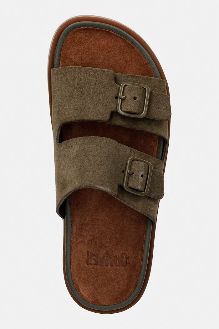 Camper klapki damskie zamszowe Lluc Sandal zielony K201881.006