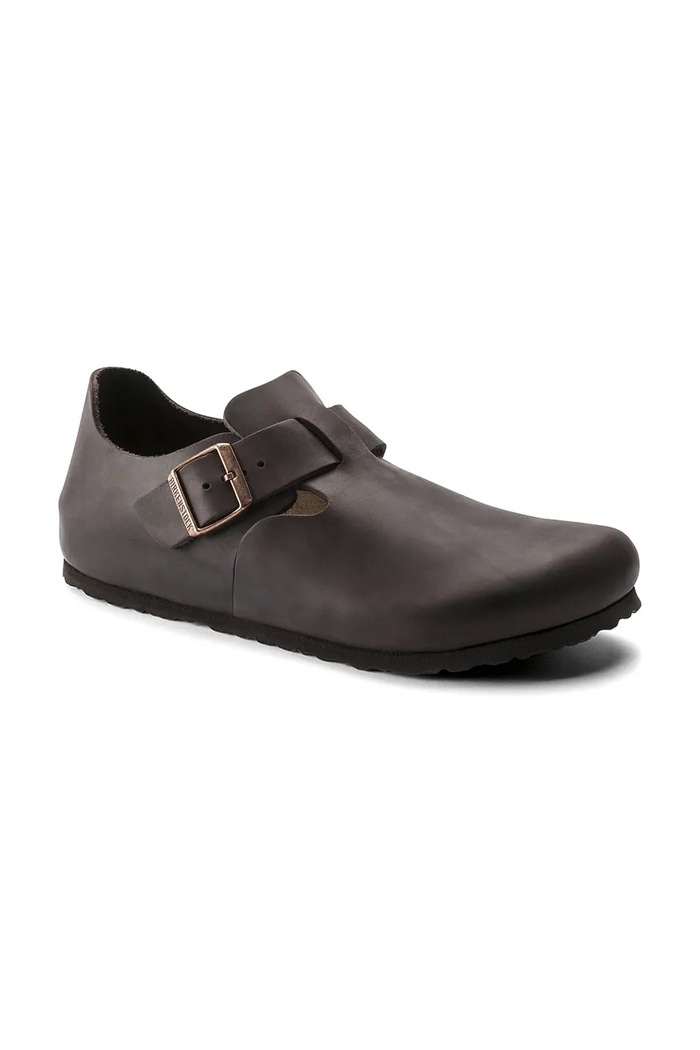 Birkenstock London pantofi cu degetele acoperite pentru femei din piele 166533. maro SS26