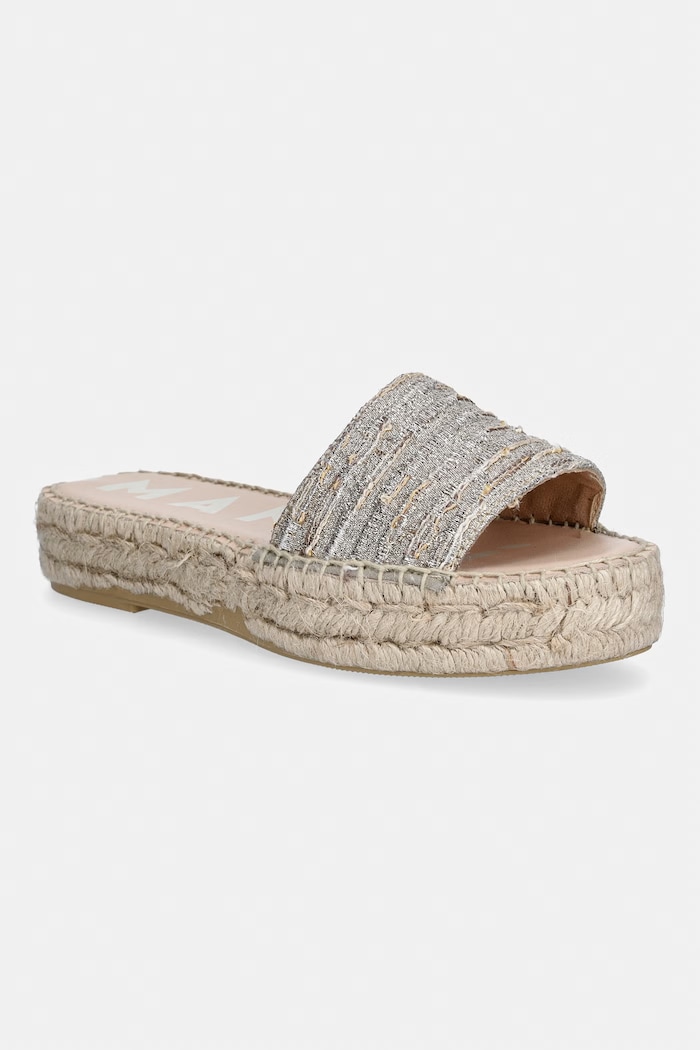 Manebi papuci pentru femei Gold Espadrilles Sandals aur H.3.1.DS