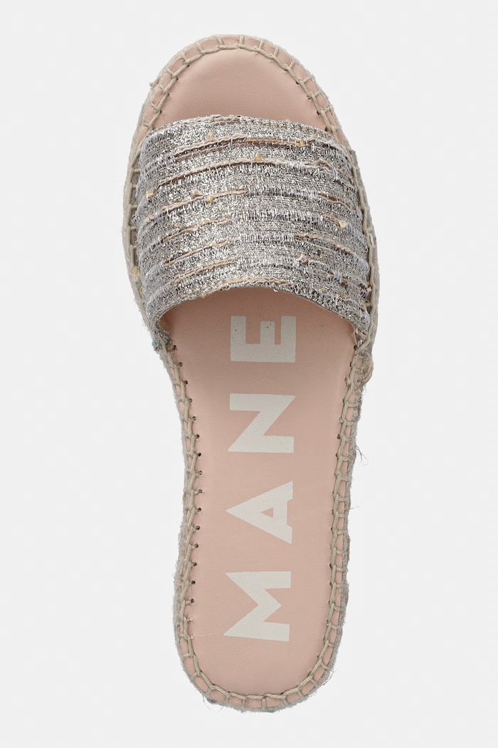 Manebi papuci pentru femei Gold Espadrilles Sandals aur H.3.1.DS